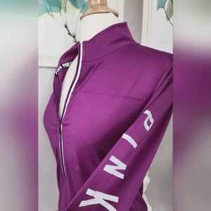 PINK Purple Quarter-Zip Warm-up Pullover